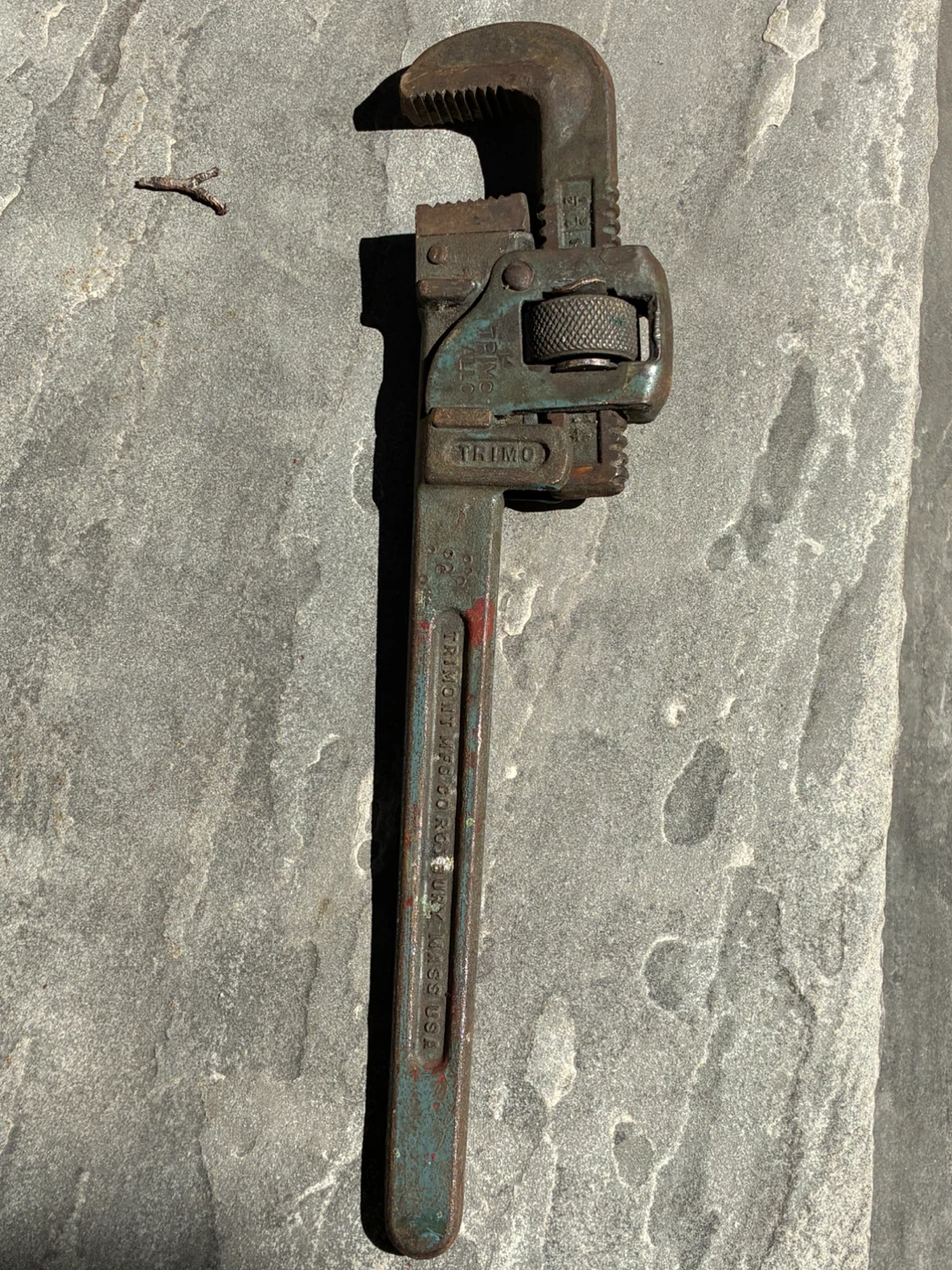 Vintage tool 14" Pipe Wrench TRIMO steel Drop Forged plumbing - photo 5