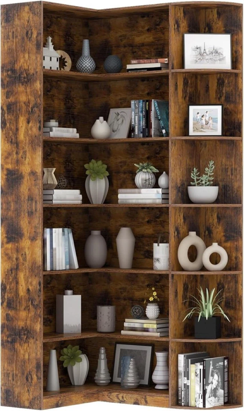 Rustic Corner Bookshelf