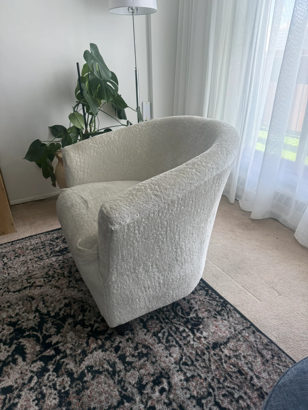 Bouclé Accent Chair - Cream
