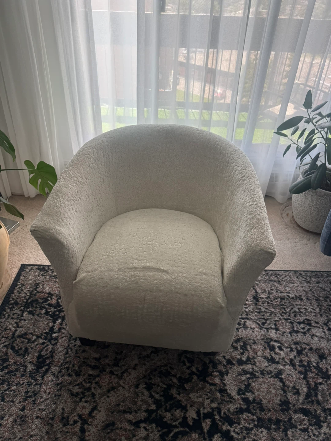 Bouclé Accent Chair - Cream - photo 2