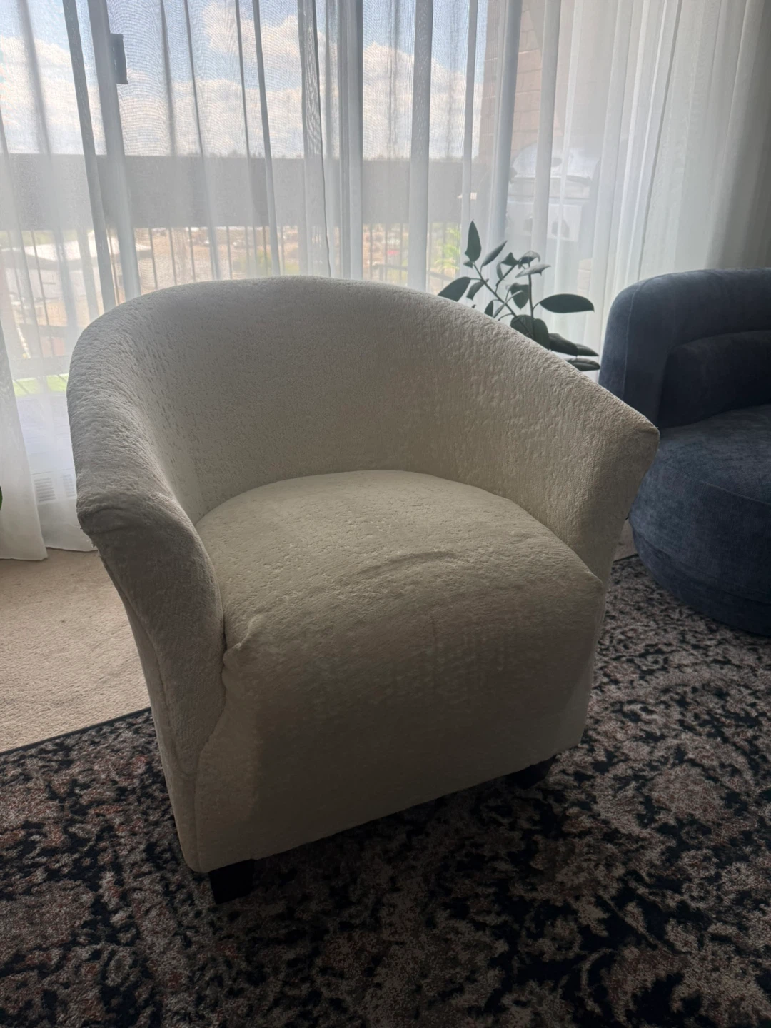 Bouclé Accent Chair - Cream - photo 3