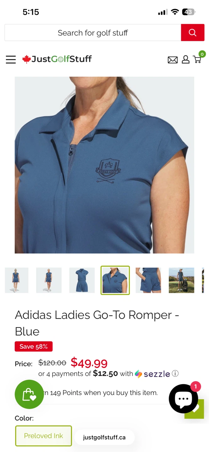 Adidas Ladies Blue Golf Romper - photo 2