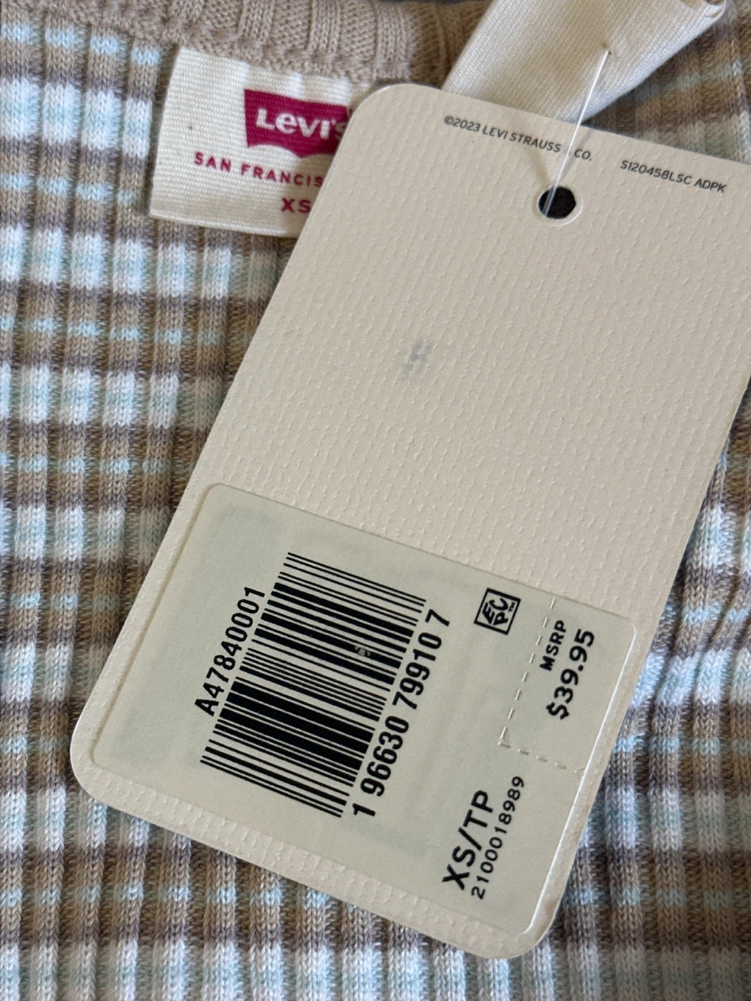 Levi's Ribbed Button-Up Crop Top XS/TP - photo 2