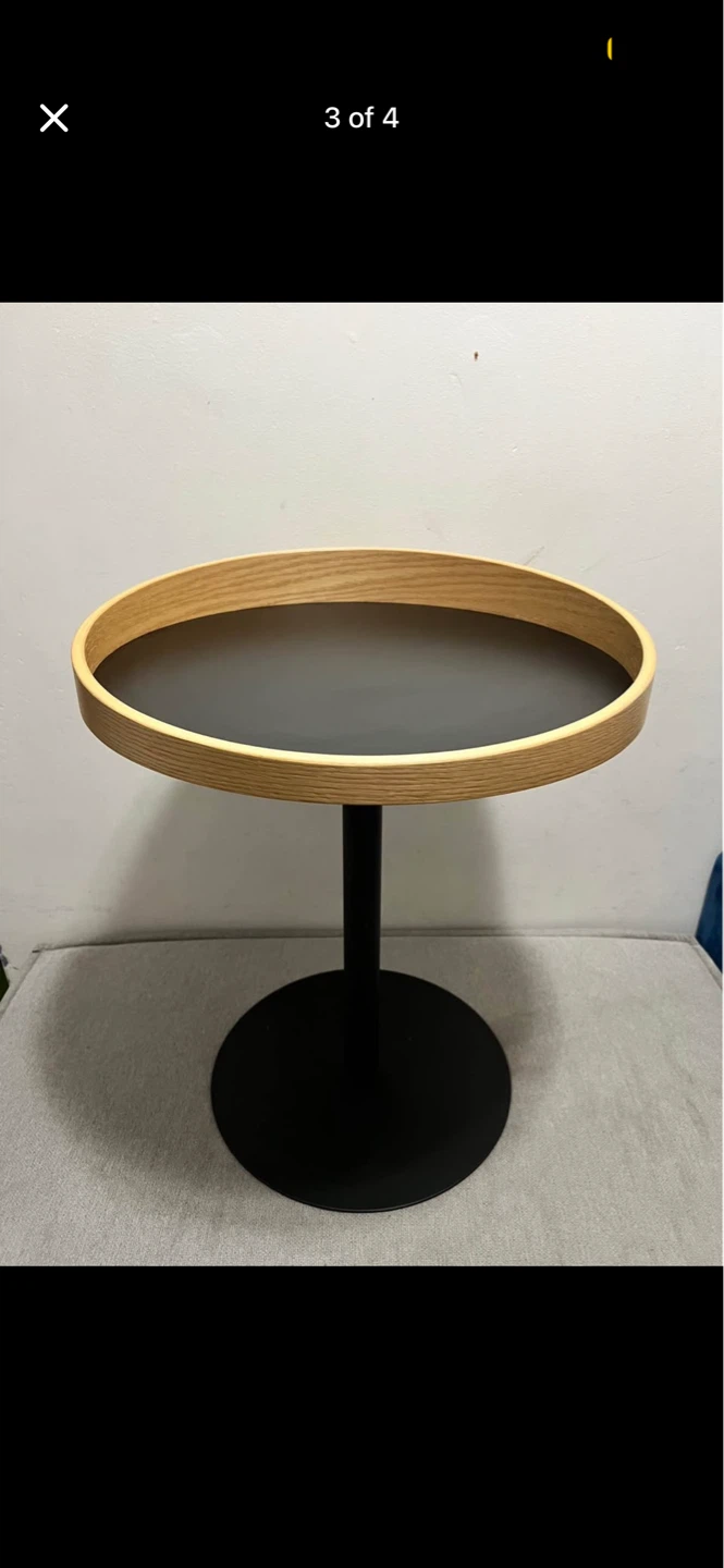 Hileman 22" Wood and Metal Round Pedestal End Table - photo 2