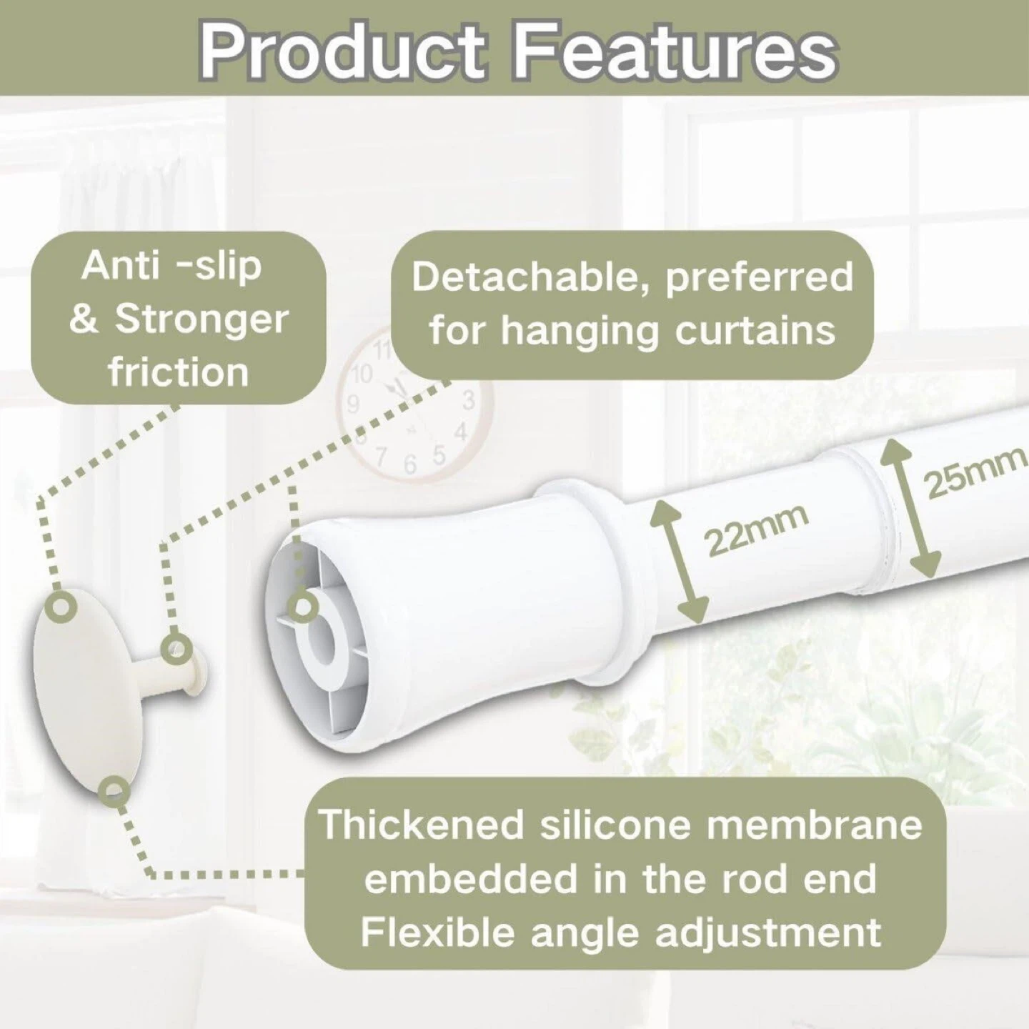 ( 70 -120cm) 1PCS Shower Curtain Rod... - photo 2