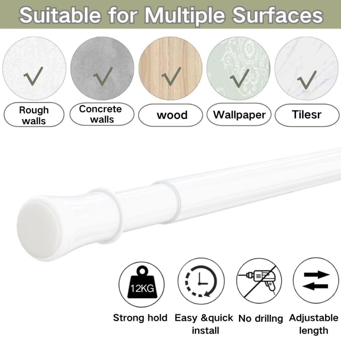 ( 70 -120cm) 1PCS Shower Curtain Rod... - photo 3