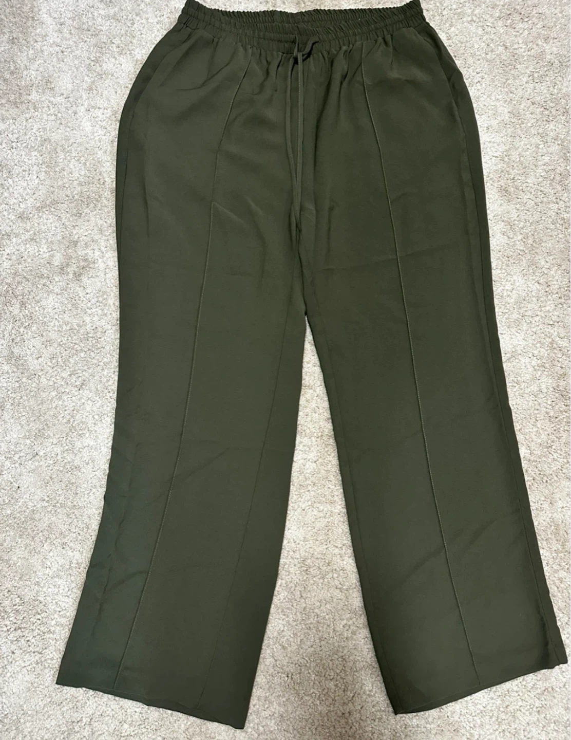 Olive Green Wide Leg Pants