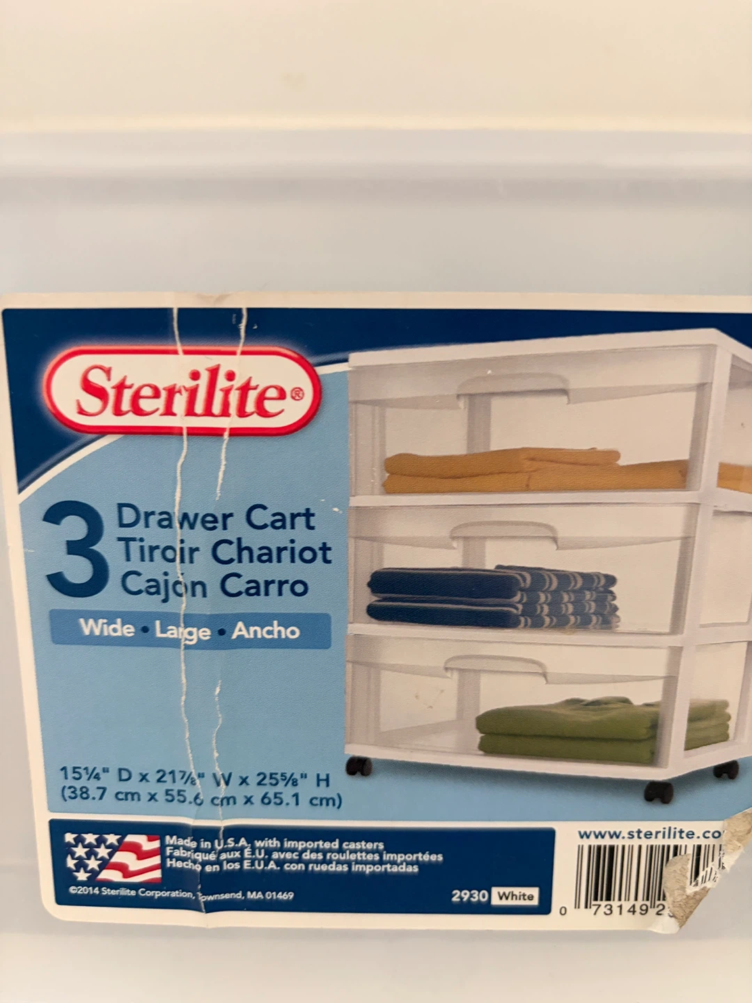 Sterilite 3 Drawer Wide Cart - photo 3