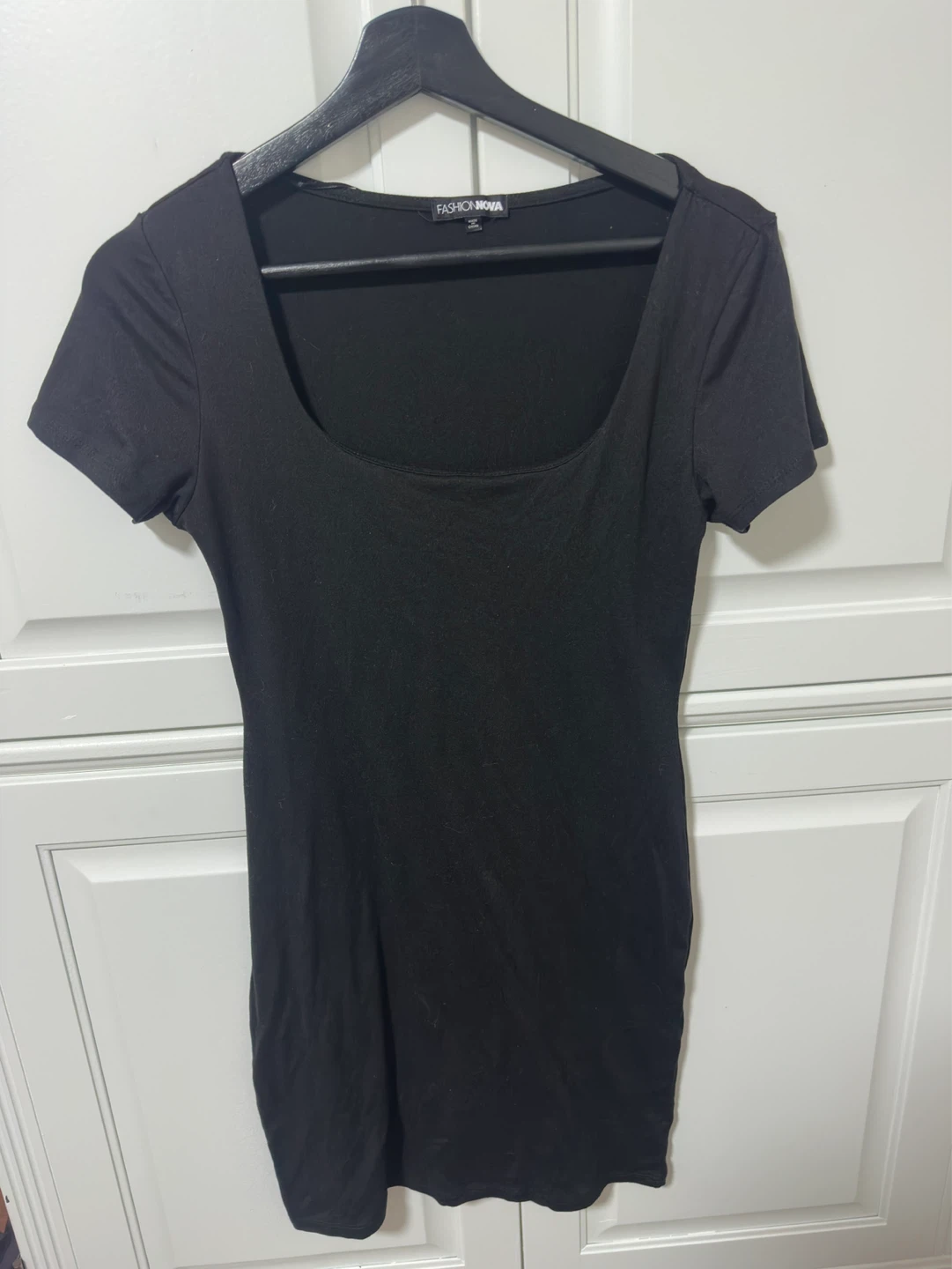 Fashion Nova Black Scoop Neck Dress