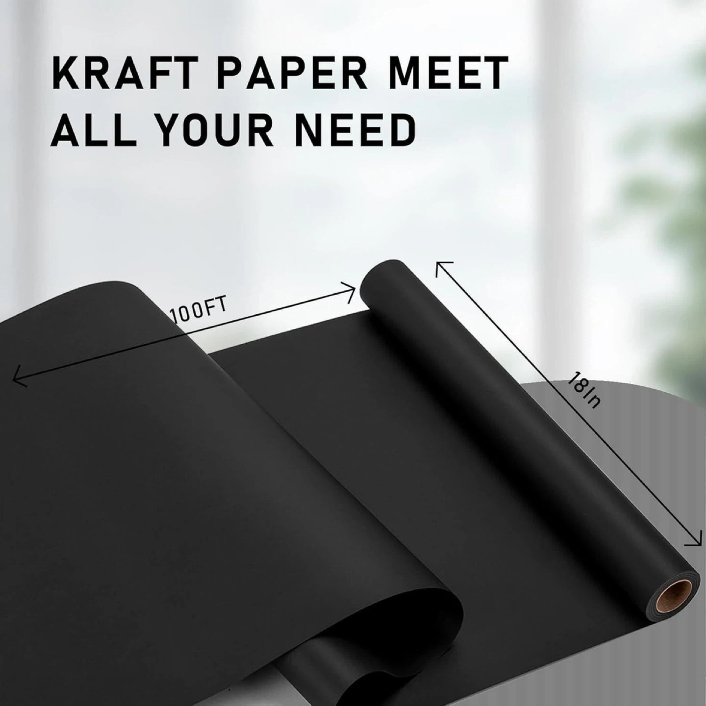 Black Kraft Paper Roll - 18" x 100ft - photo 2