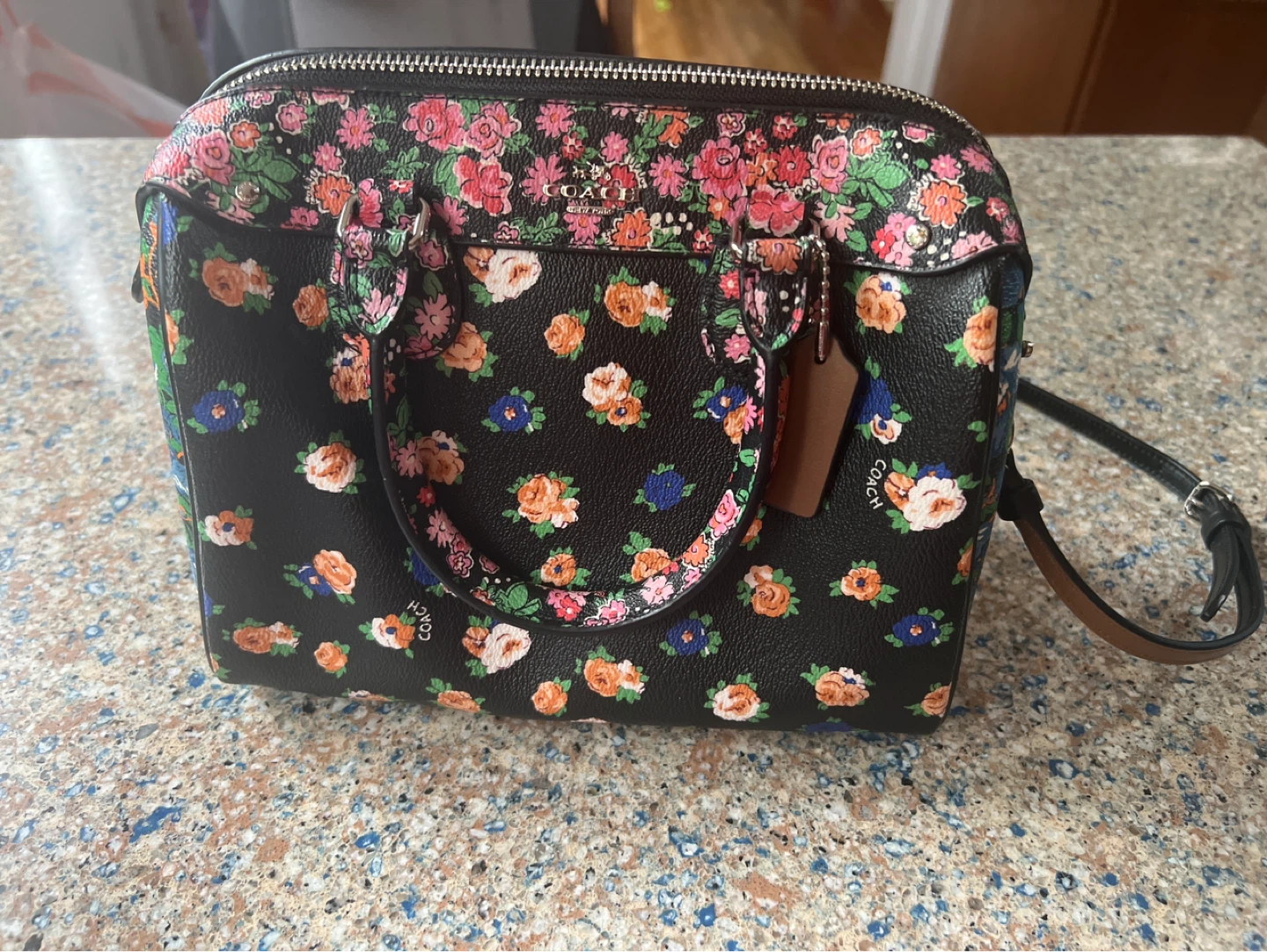 Coach Floral Print Satchel Bag