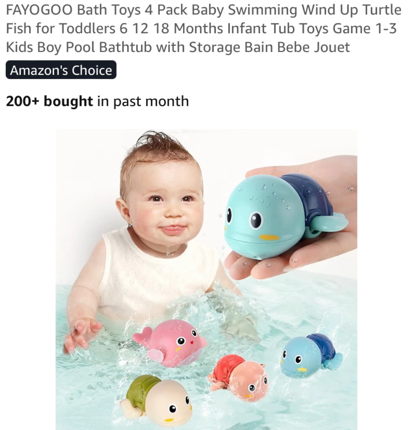 New Wind Up Bath Toys Set of 4