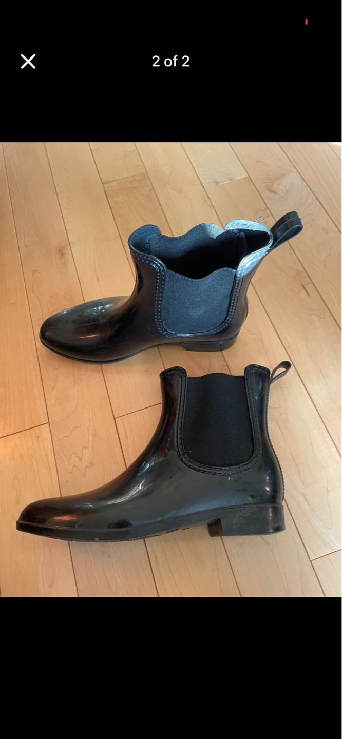 Black Chelsea Rain Boots - size 10 - photo 2