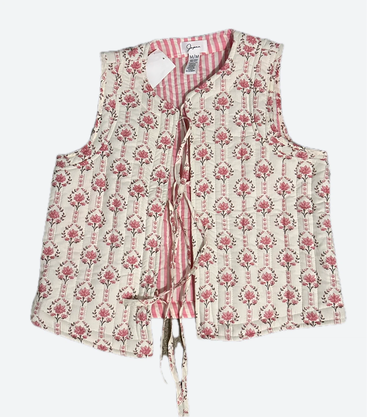 Joules Quilted Floral Vest Medium