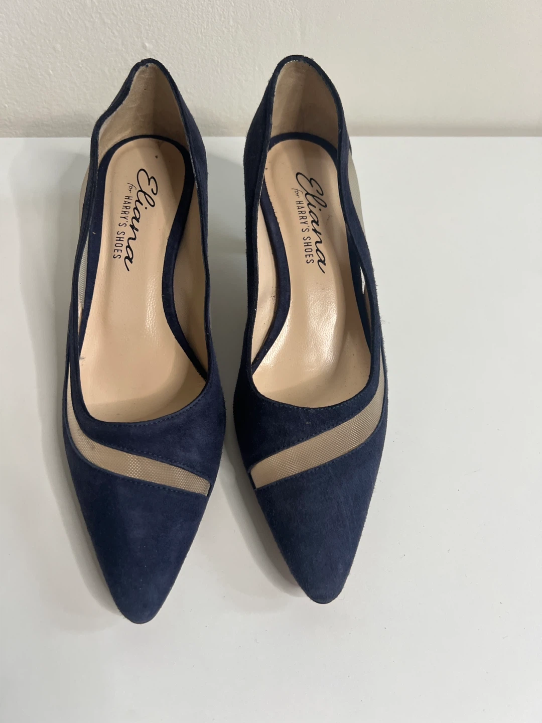 Eliana Navy Suede Mesh Pumps Size 36