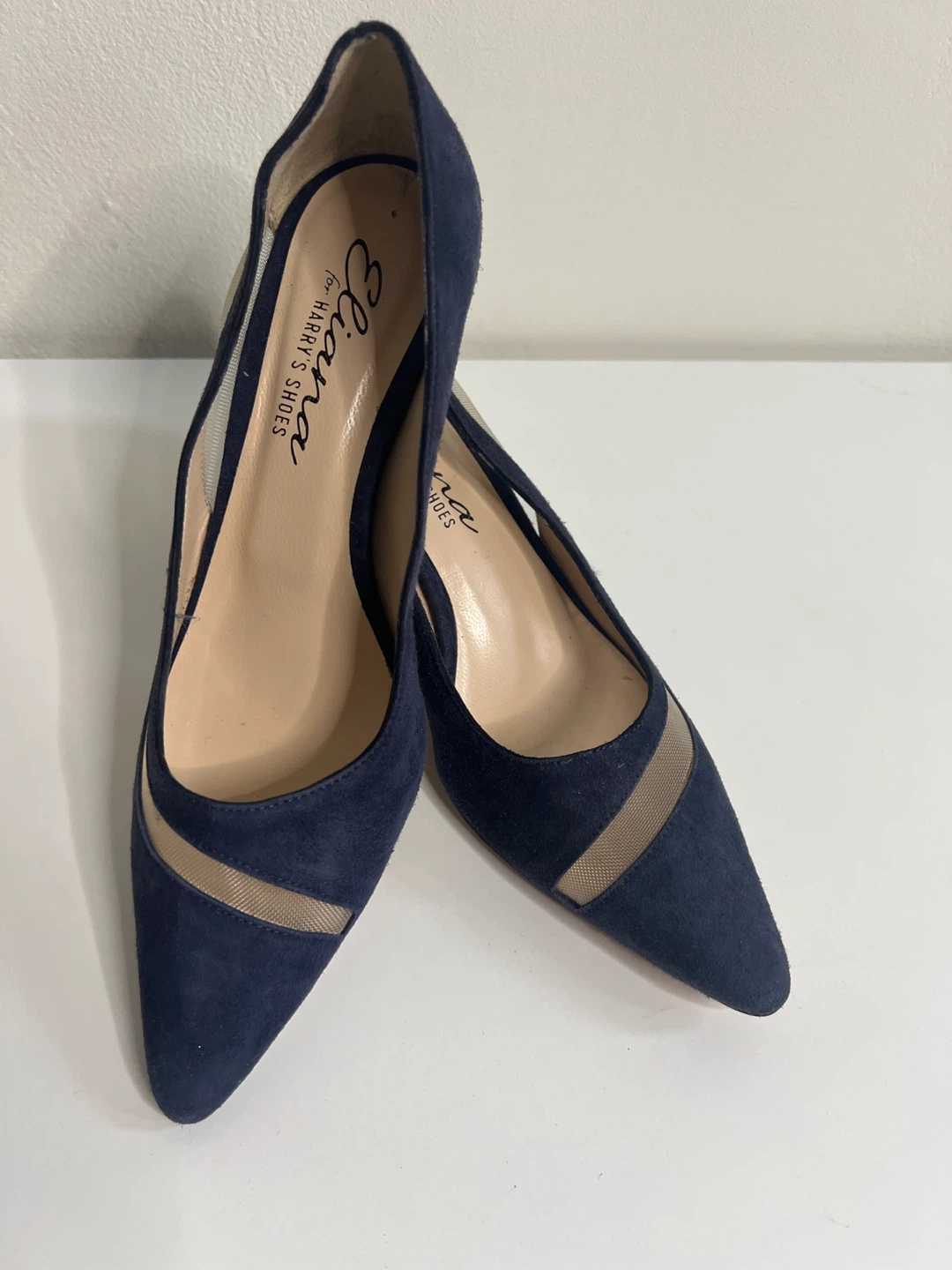 Eliana Navy Suede Mesh Pumps Size 36 - photo 2