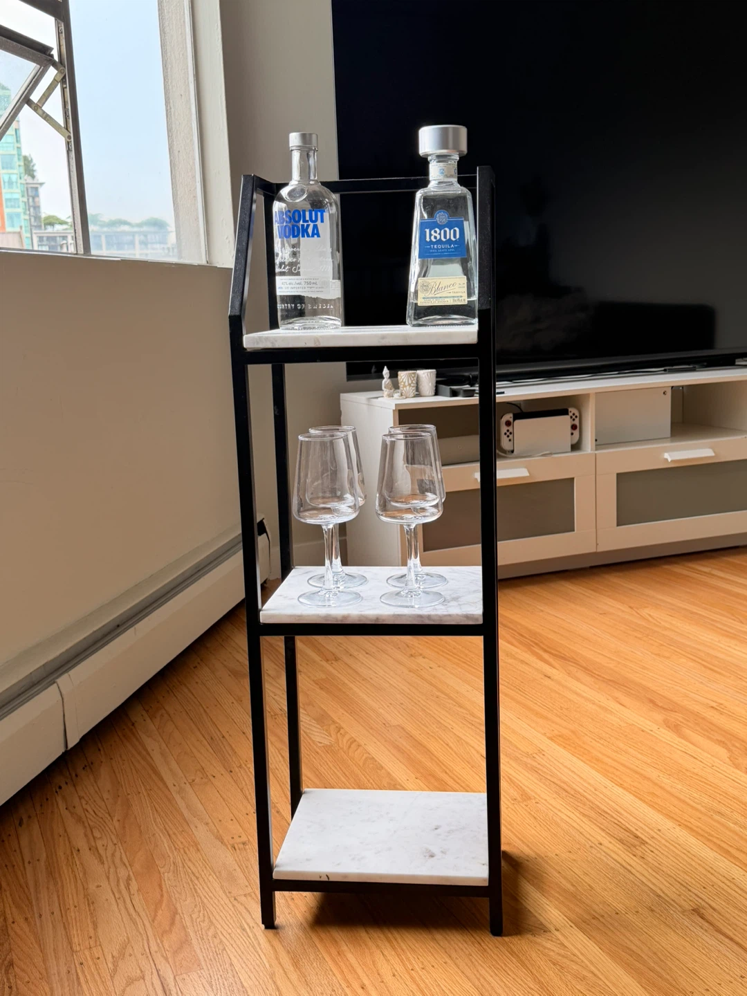 Tall 3-Tier Shelf with Marble Look - photo 2