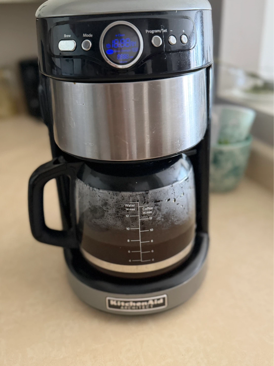 KITCHENAID KCM222CS 14-CUP PROGRAMMABLE COFFEE MAKER