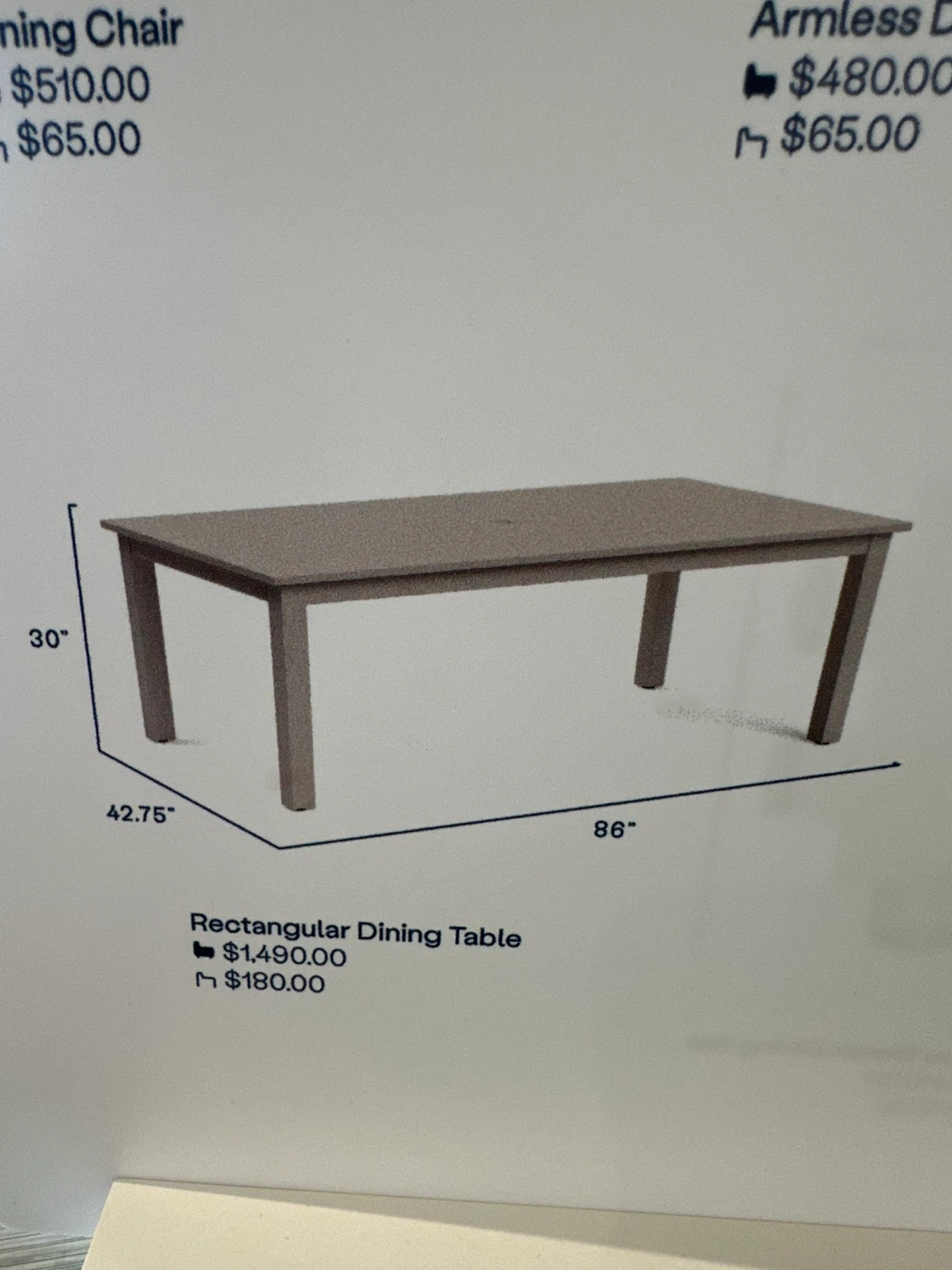 Rectangular outdoor Dining Table from Yardbird