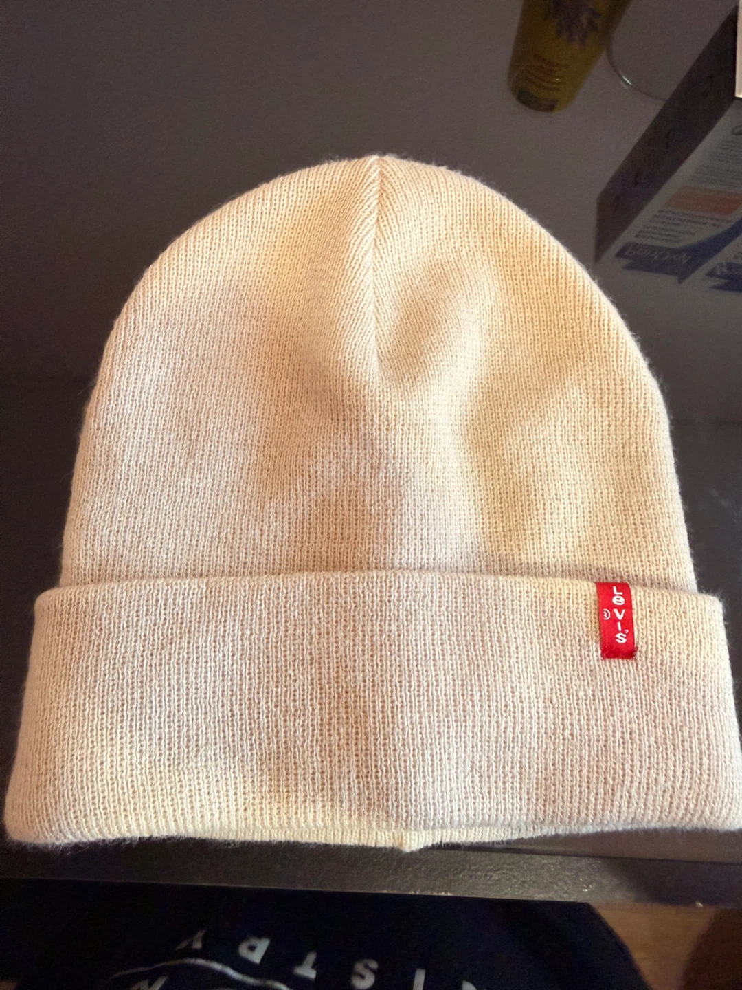 Levi's Cream Knit Beanie