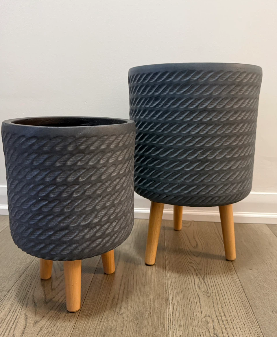 Stylish Grey Planter on Legs, D21 H34 cm - photo 5