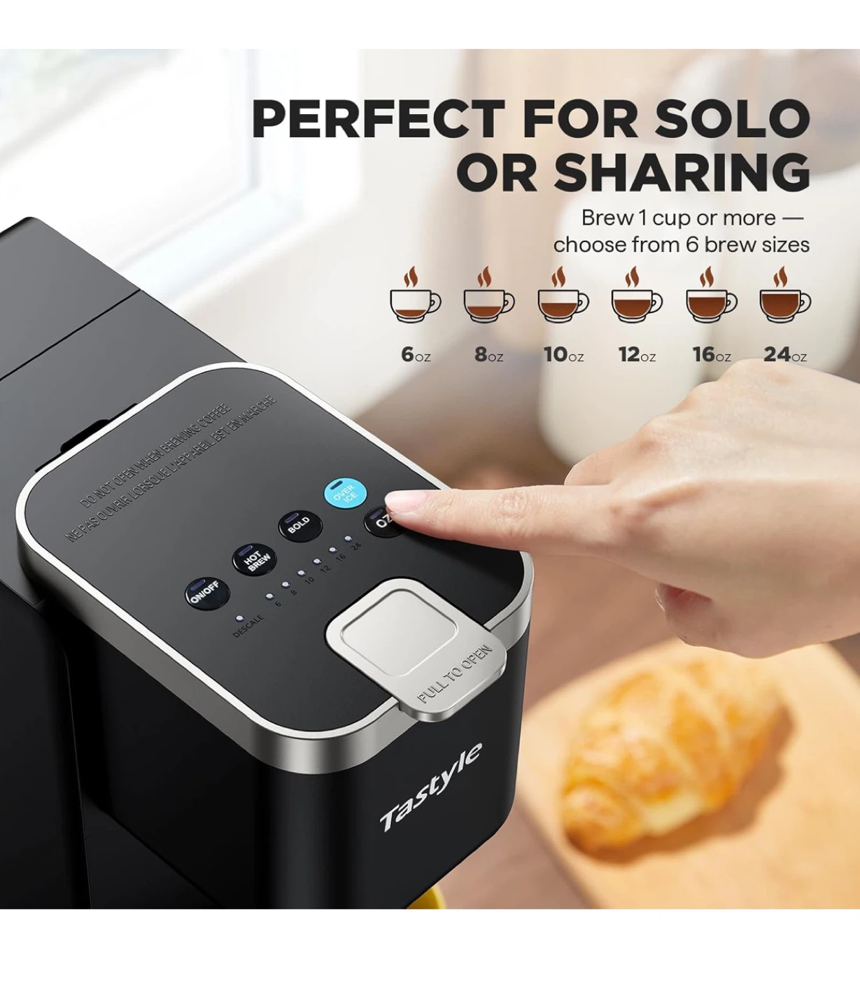 TastyStyle Compact Coffee Maker - Brew Pods or Grounds - photo 3
