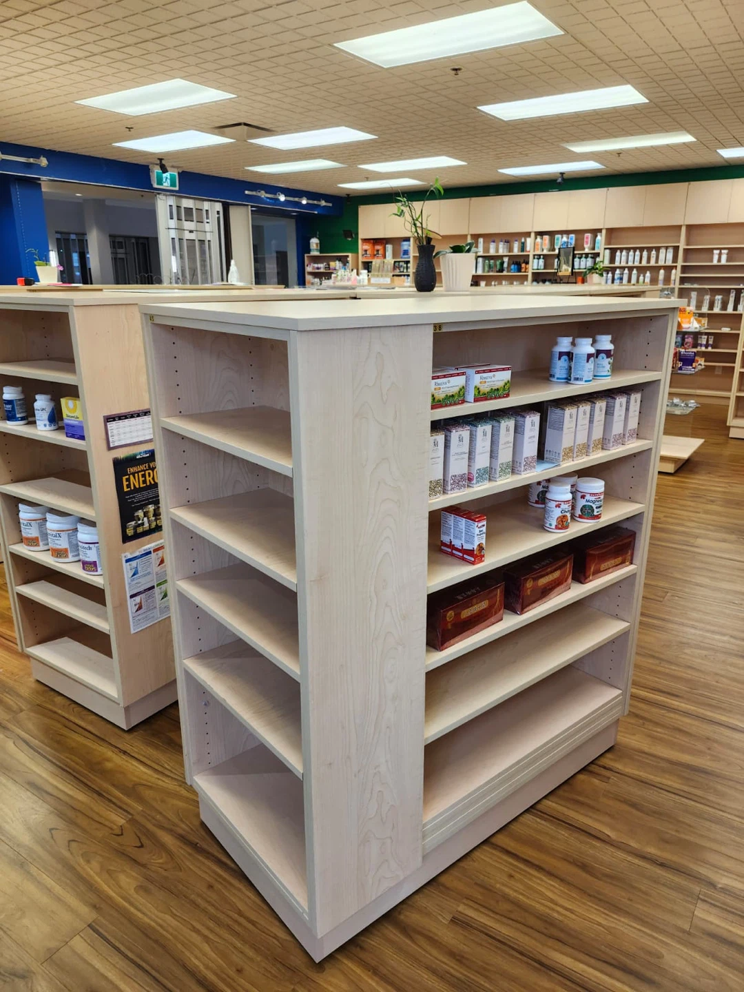 Health store shelf
