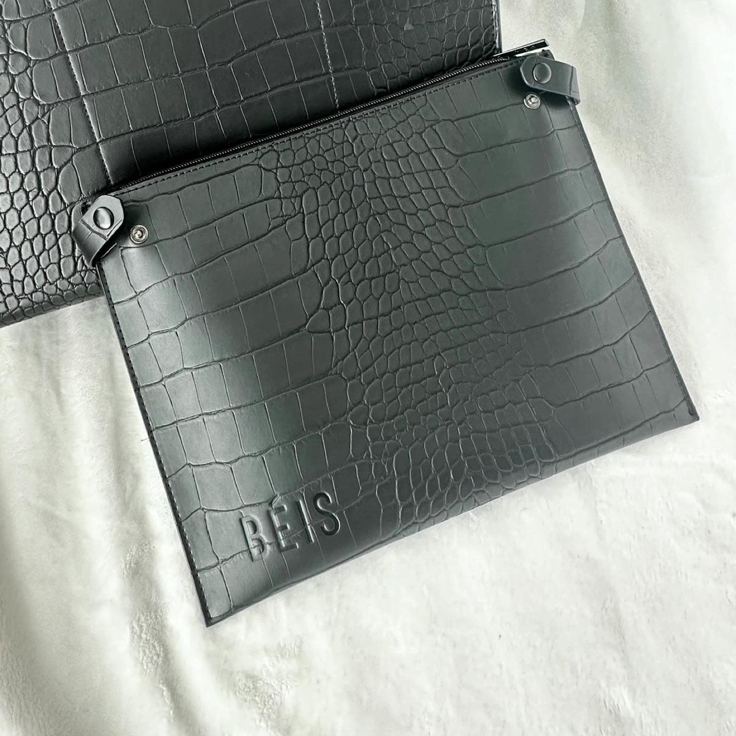 BEIS The Work Tote  in Black Croc Authentic - photo 4