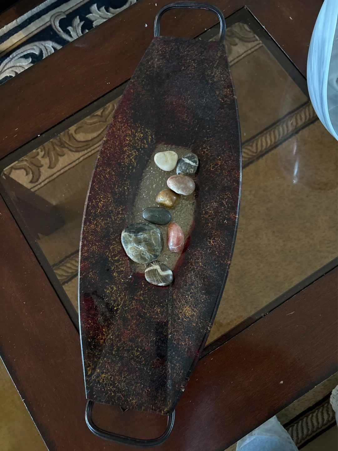 Decorative Tray with Stones