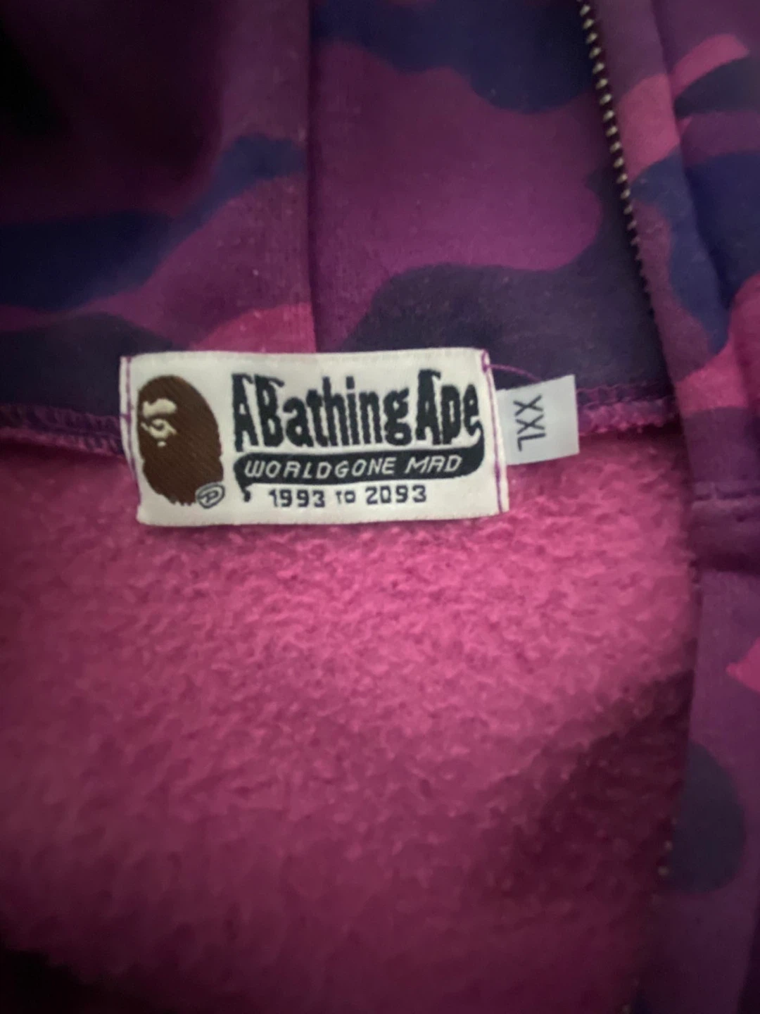 A Bathing Ape Purple Camo Full Zip Hoodie XXL - photo 5
