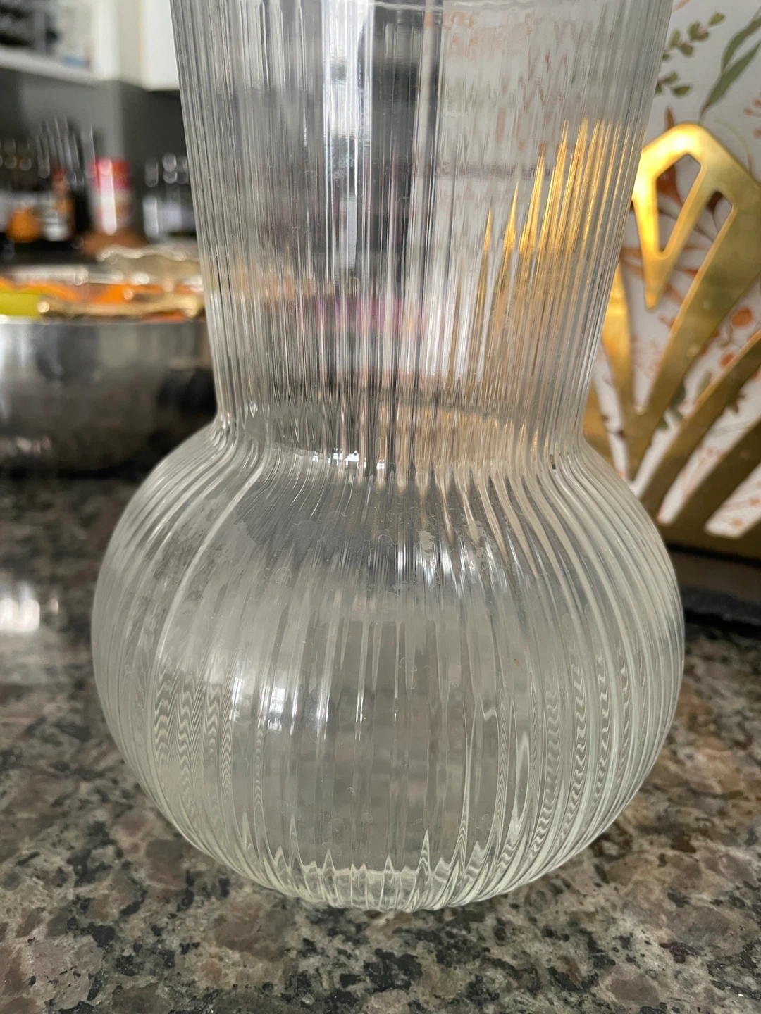IKEA Clear Ribbed Glass Vase - photo 3