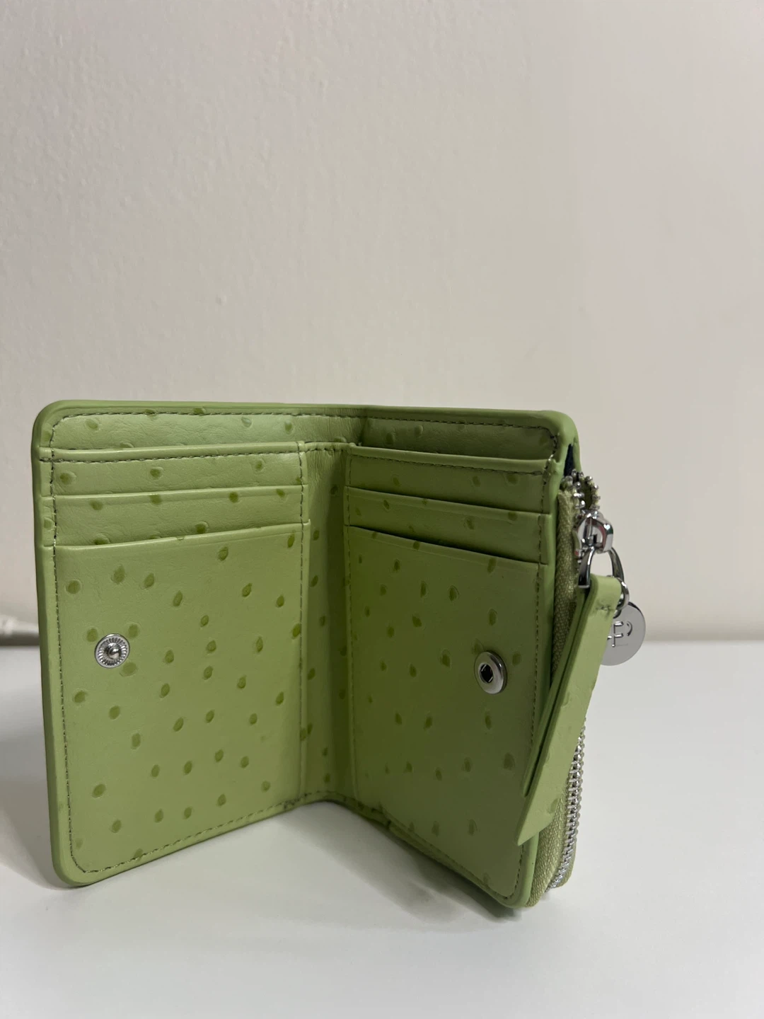 Green Ostrich Embossed Bifold Wallet - photo 2