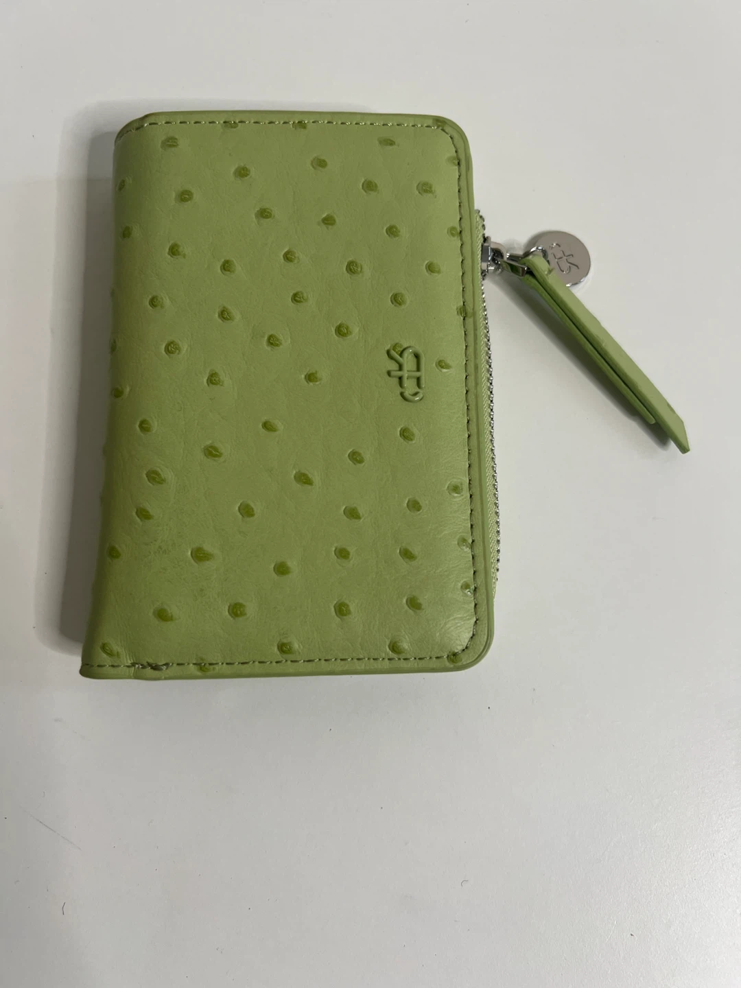 Green Ostrich Embossed Bifold Wallet