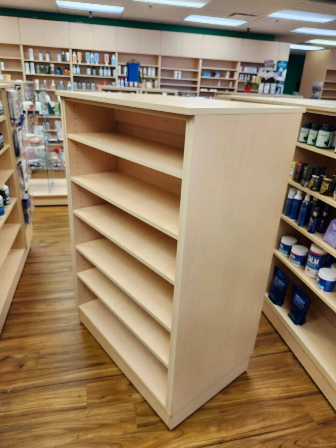 Light Wood Store Display Shelf Unit