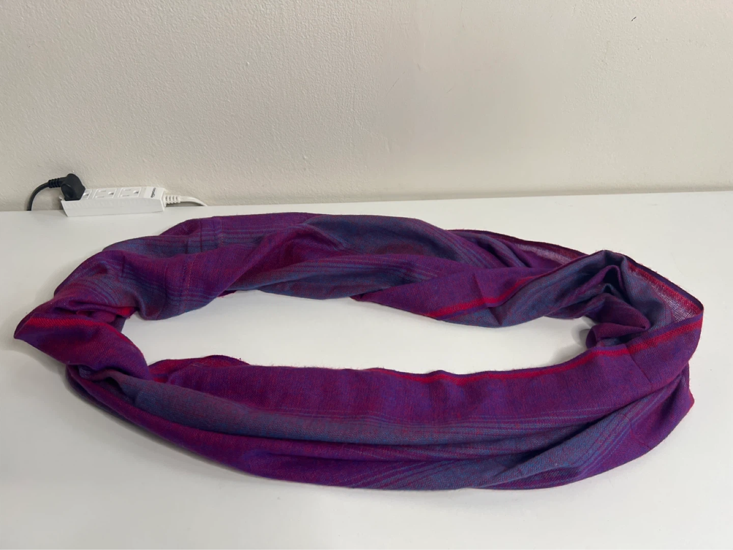 Purple and Blue Striped Infinity Scarf
