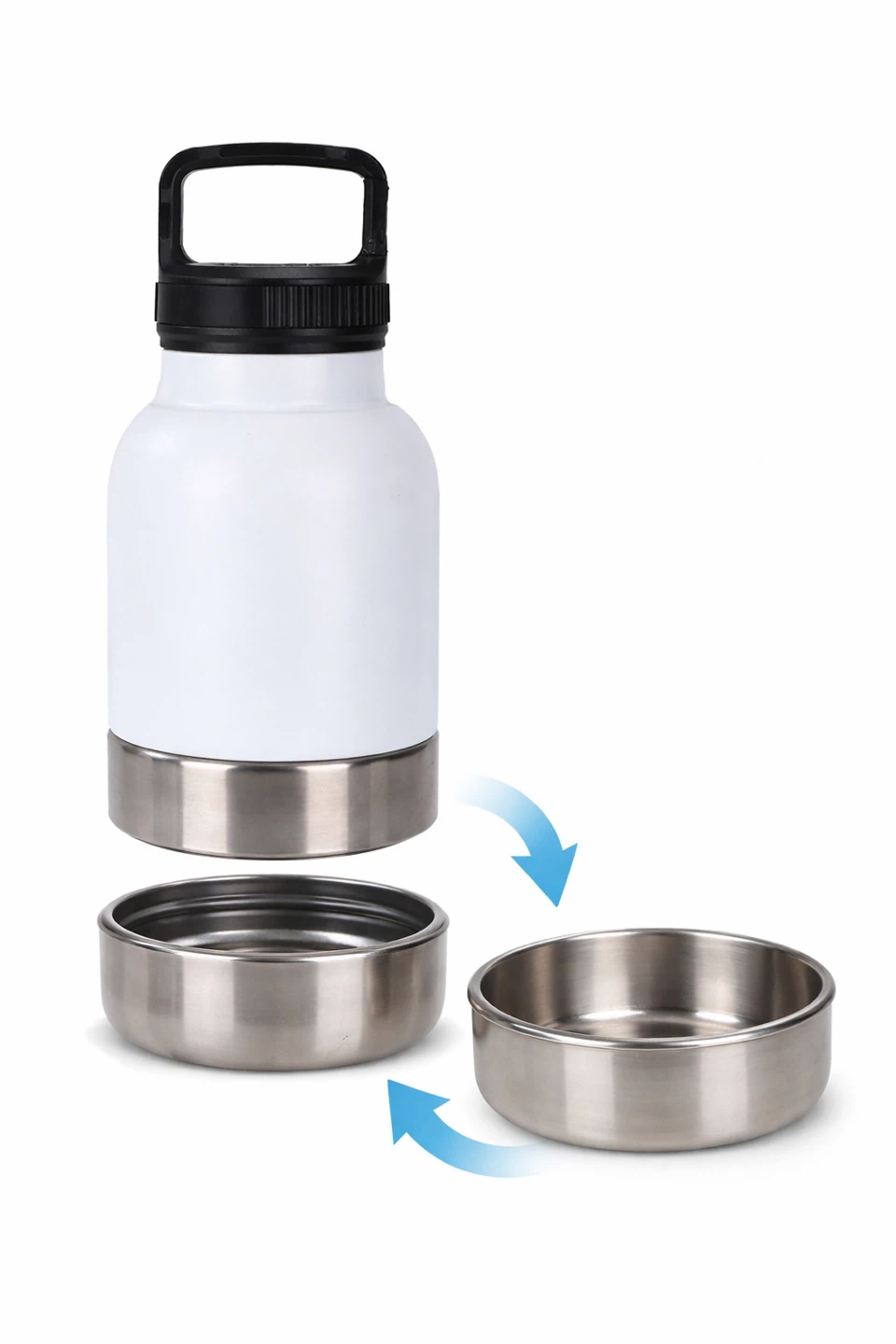YCS 2-in-1 Stainless Steel Water Bottle with Bowl