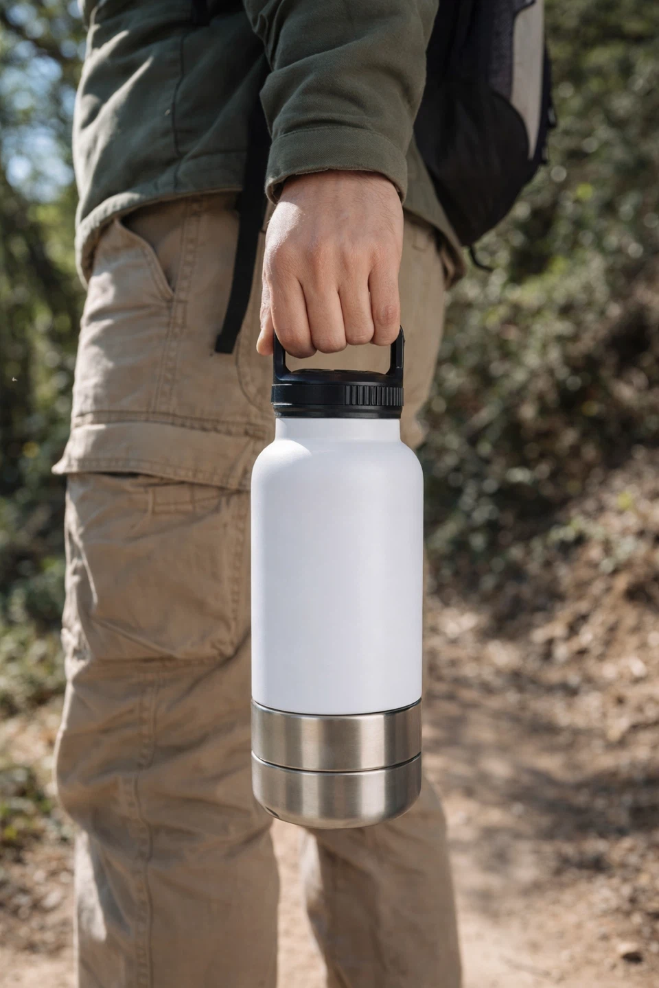 YCS 2-in-1 Stainless Steel Water Bottle with Bowl - photo 2