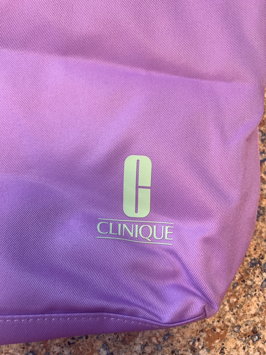 Clinique Purple Tote Bag with Green Straps - photo 2