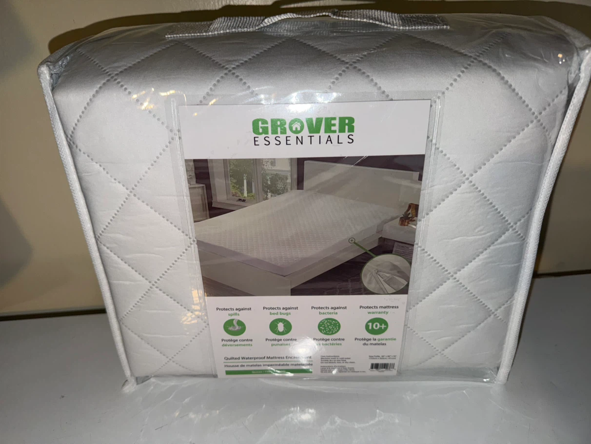 Grover Essentials Quilted Waterproof Mattress Protector Queen
