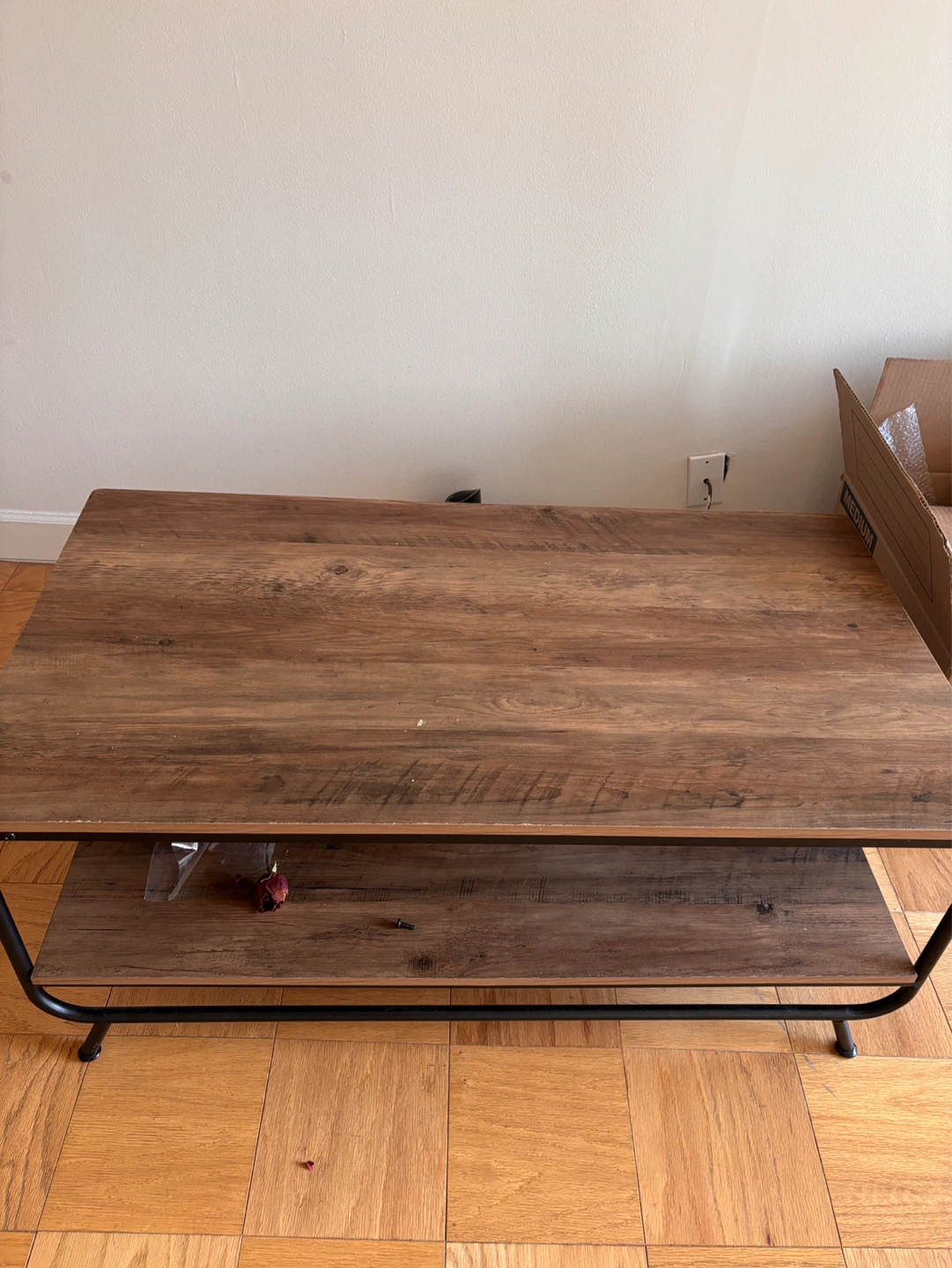 Rustic Wood TV Stand with Shelf