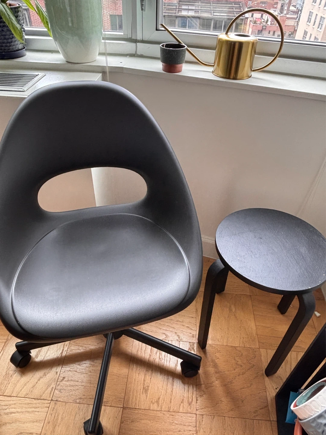 Black Office Chair with Swivel Base