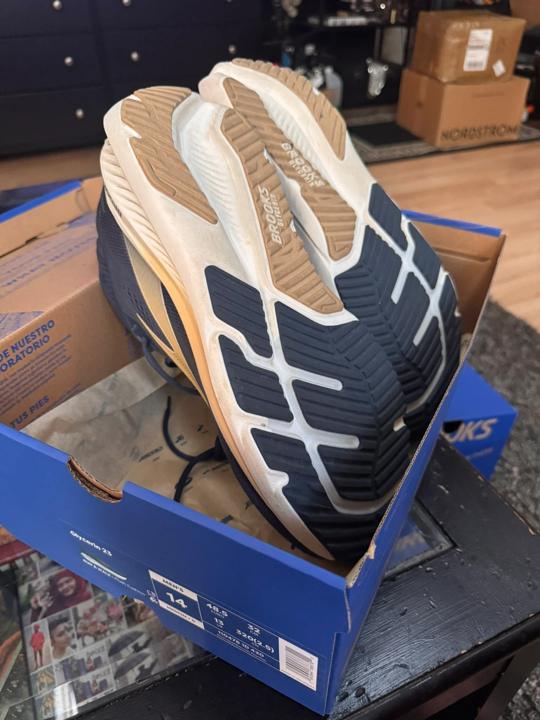 Brooks Glycerin 23 Men's Running Shoes - Navy/Gold - Size 14 - photo 4