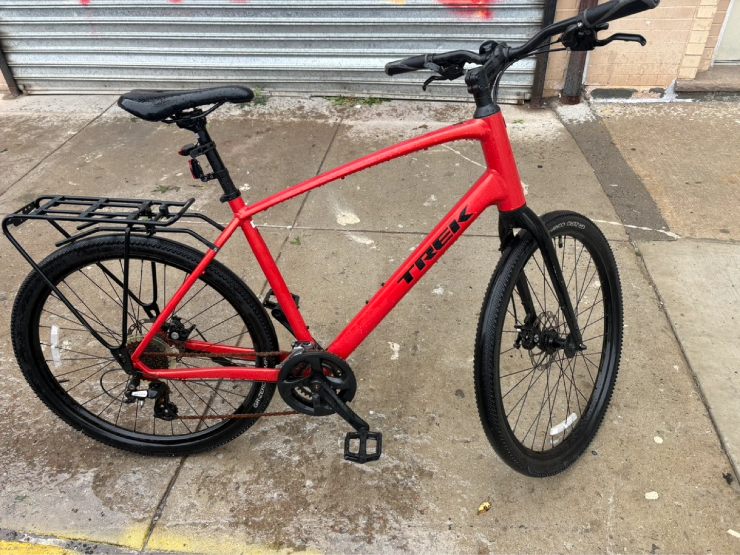 Trek Red Hybrid Bike with Rack