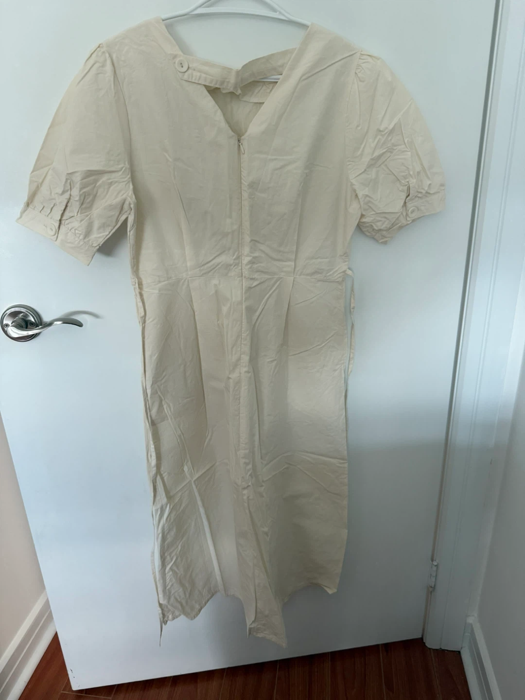Cream Puff Sleeve Midi Dress