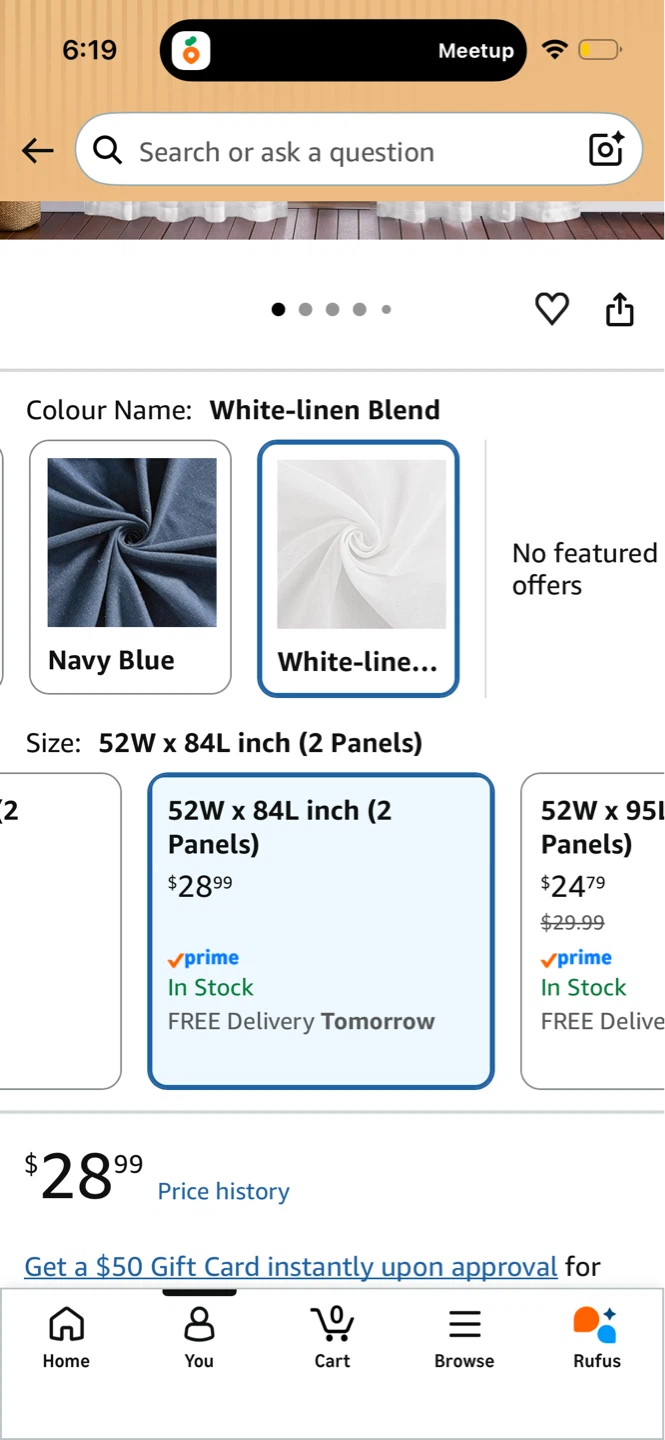 White Linen Blend Sheer Curtains (4 panels) - photo 5