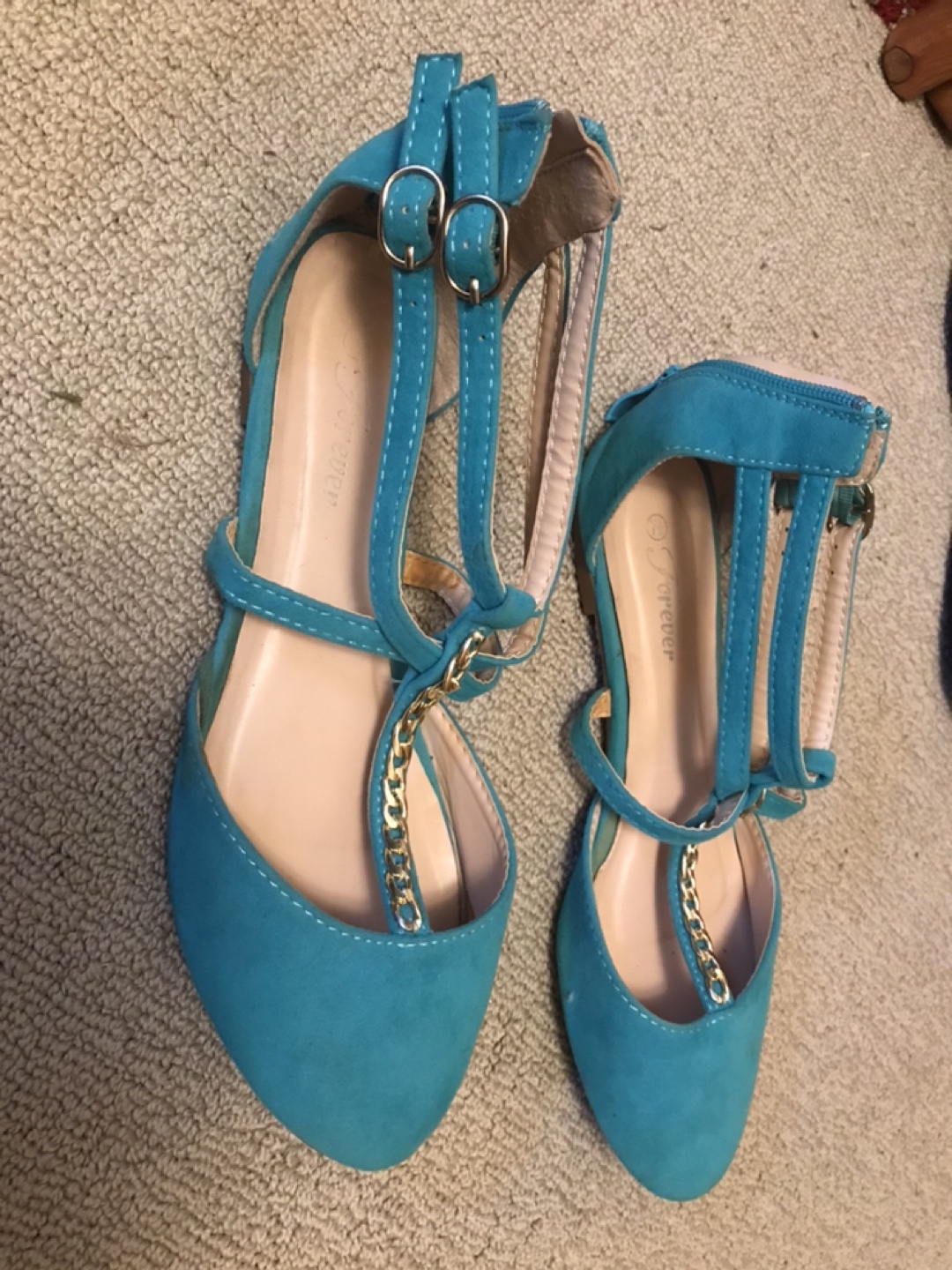 Turquoise Flats with Gold Chain Detail - photo 2