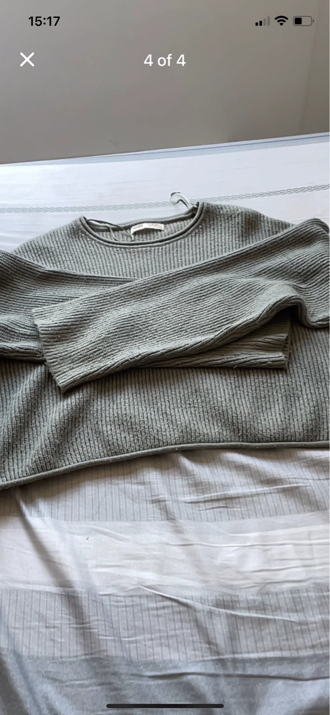 Pull & Bear Grey Ribbed Knit Sweater - Size S - photo 4
