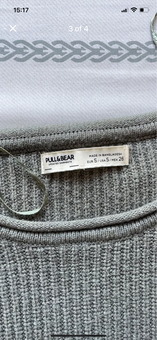 Pull & Bear Grey Ribbed Knit Sweater - Size S - photo 3