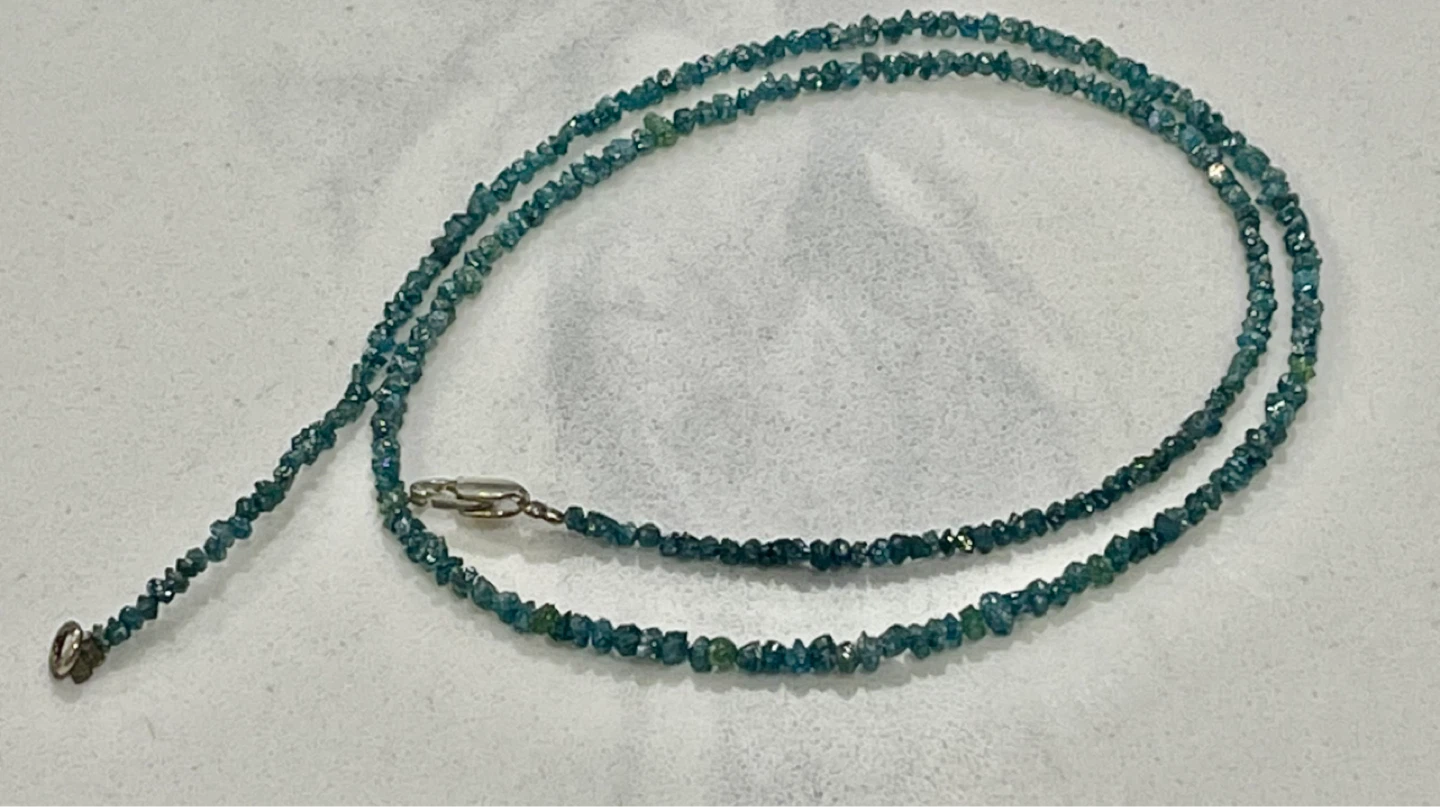 Rough Blue Diamond Nugget choker necklace