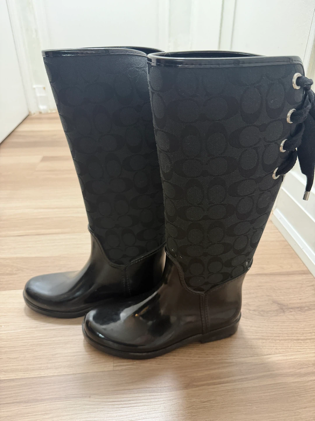 Coach Signature Tall Rain Boots Black - photo 3